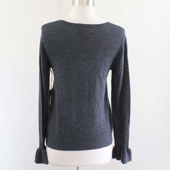 NWT Nanette Lepore Merino Wool Charcoal Sweater - Picture 3 of 4